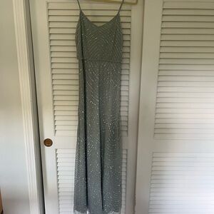 Elegant Sage Green Spaghetti Strap Maxi Dress
